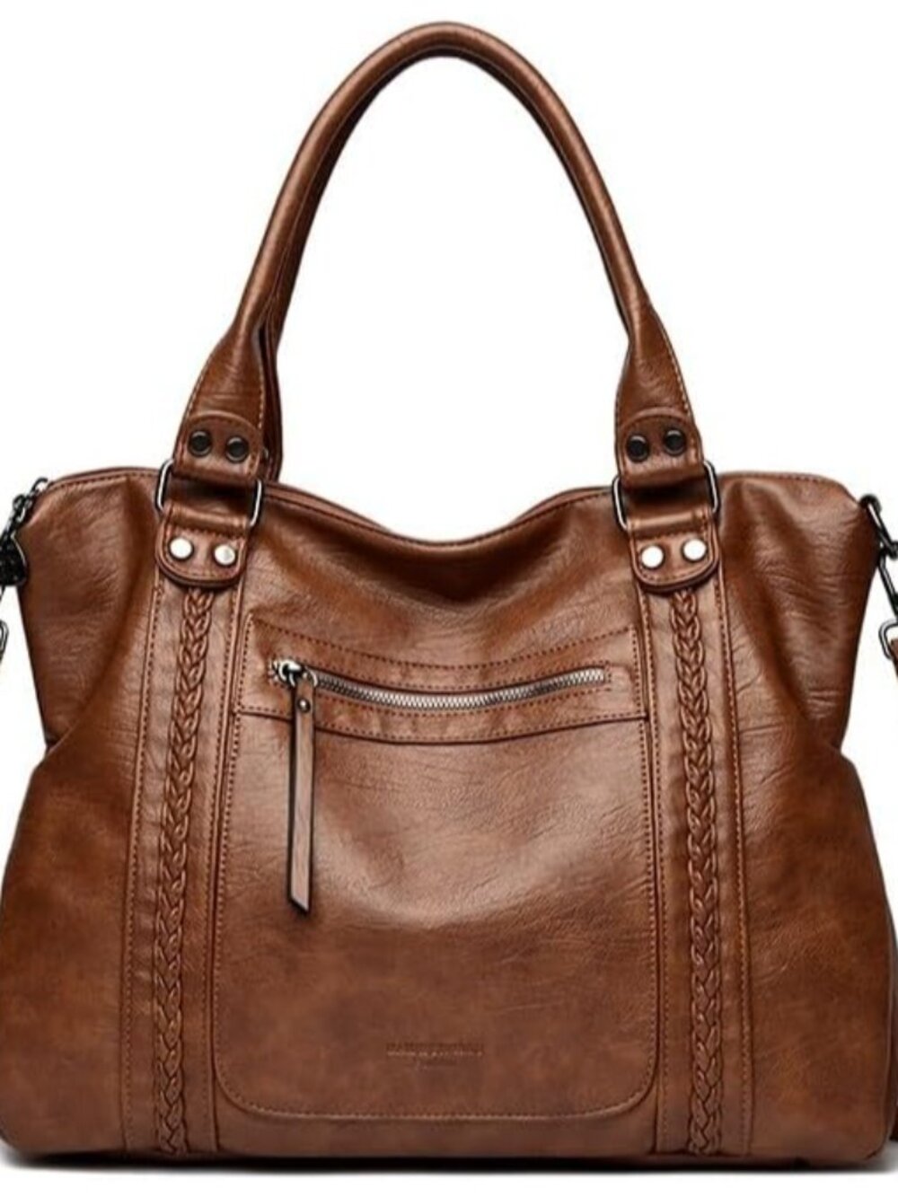 Women's Vintage Tote Bag, Retro Vegan Leather Shouler Bag Large Capacity, Trendy - Picture 1 of 7